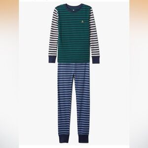 GAP Kids 2 Piece Long John Striped Pajama Set Organic Cotton Like New